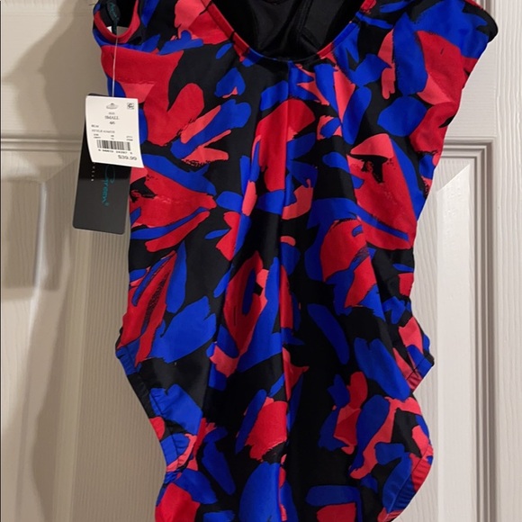 Women’s Cinch Front one piece swimsuit- Aqua green - Picture 3 of 3